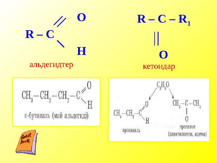 O R – C H R – C – R 1 O альдегидтер кетондар