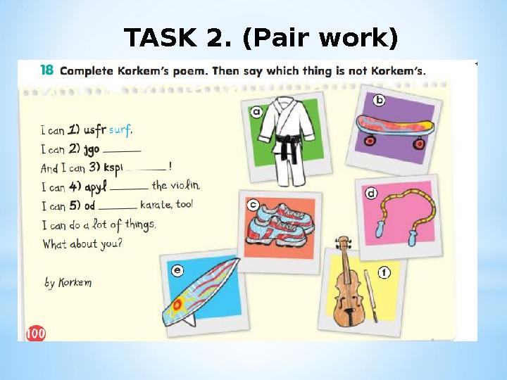 TASK 2. (Pair work)