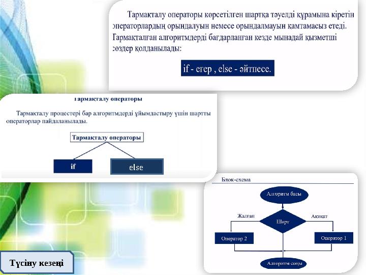 Түсіну кезеңі else