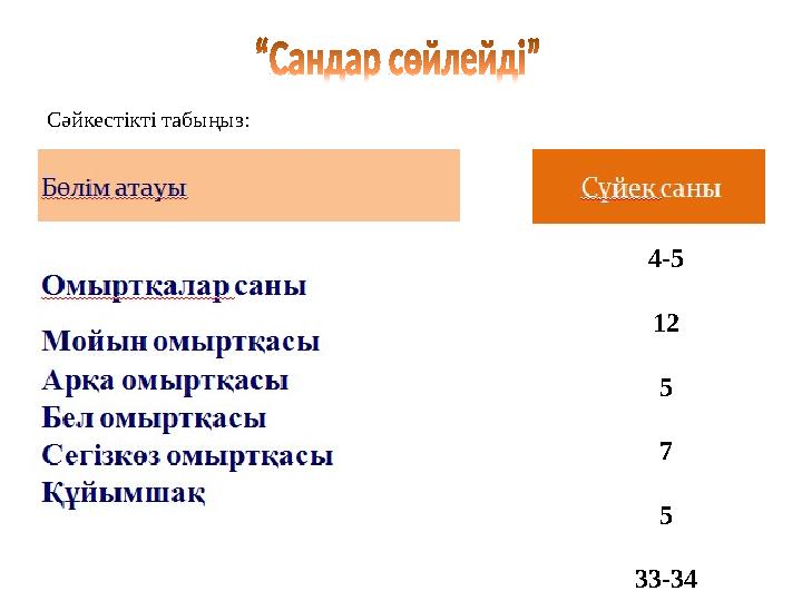 4-5 12 5 7 5 33-34Сәйкестікті табыңыз: