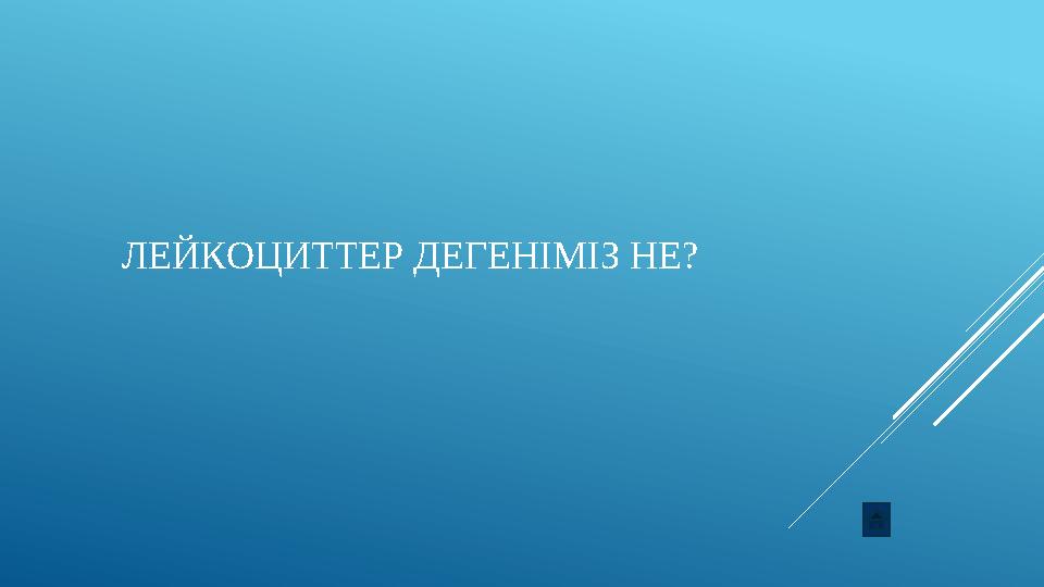 ЛЕЙКОЦИТТЕР ДЕГЕНІМІЗ НЕ?