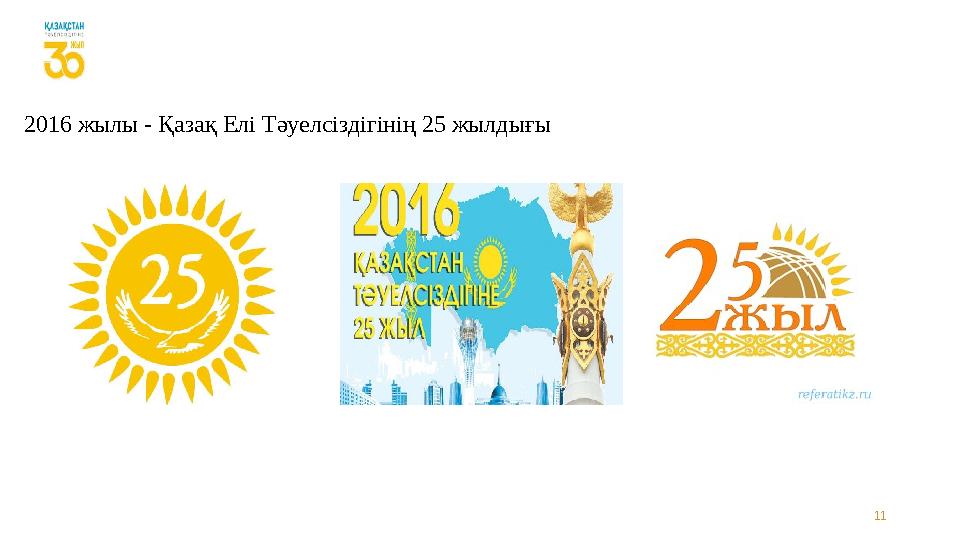 112016 жылы - Қазақ Елі Тәуелсіздігінің 25 жылдығы