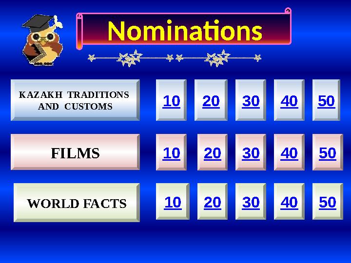 10 20 30 40 50 10 20 30 40 50 10 20 30 40 50KAZAKH TRADITIONS AND CUSTOMS WORLD FACTS FILMS Nominations