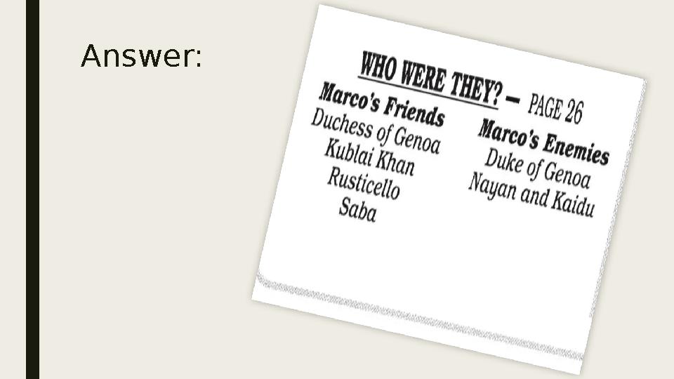 Answer: