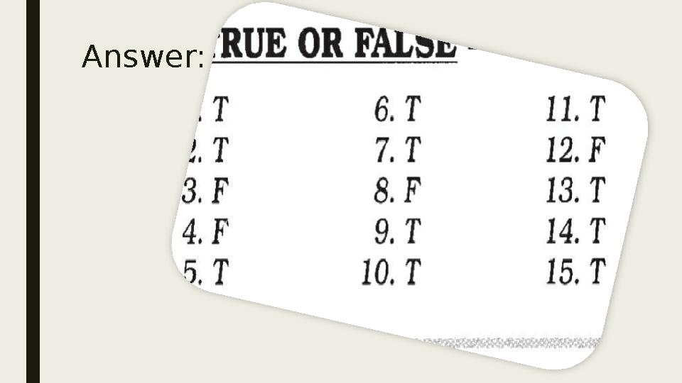 Answer: