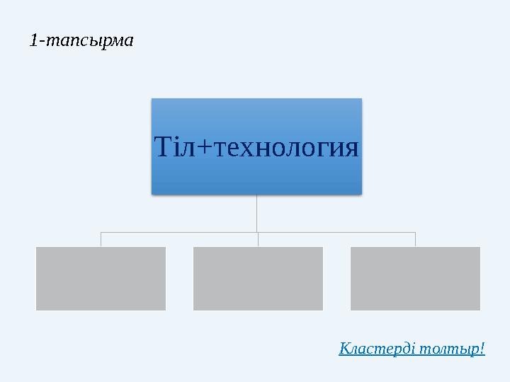 Тіл+технология1-тапсырма Кластерді толтыр!