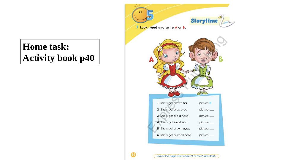 Home task: Activity book p40
