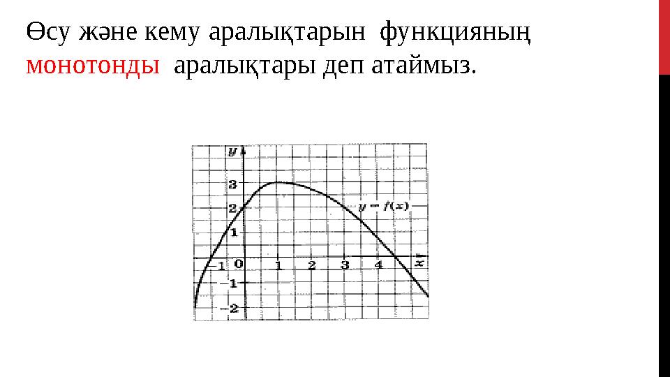 Өсу және кему аралықтарын функцияның монотонды аралықтары деп атаймыз.