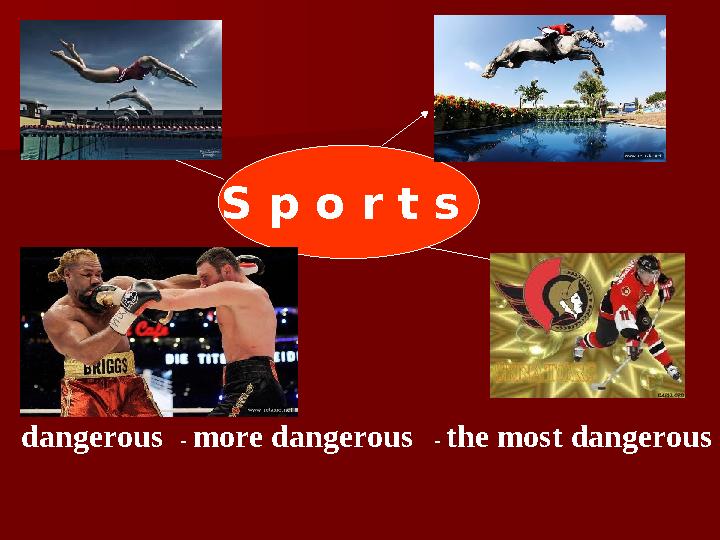 S p o r t s dangerous - more dangerous - the most dangerous