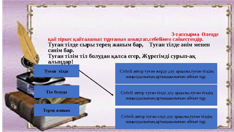 3-тапсырма Өлеңде қай тіркес