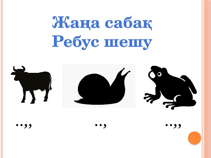 Жаңа сабақ Ребус шешу ..,, .., ..,,