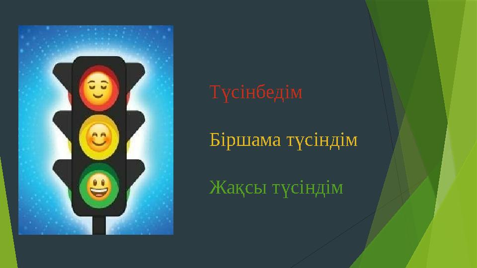 Түсінбедім Біршама түсіндім Жақсы түсіндім