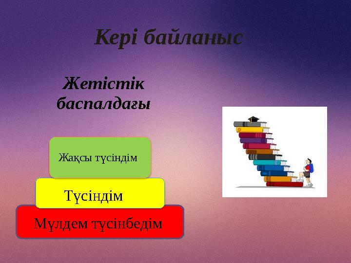 Жетістік баспалдағы Мүлдем түсінбедім ТүсіндімЖақсы түсіндім Кері байланыс