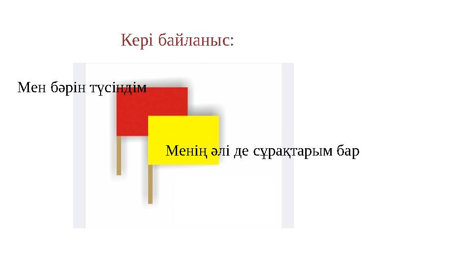 Кері байланыс: Мен бәрін түсіндім Менің әлі де сұрақтарым бар
