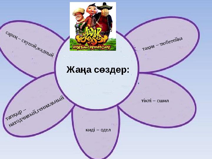 www.ZHARAR.comсараң – скупой,ж адны й тапқы р – находчивы й,гениальны й тақия – тю бетейкакиді – оделЖаңа сөздер: тікт