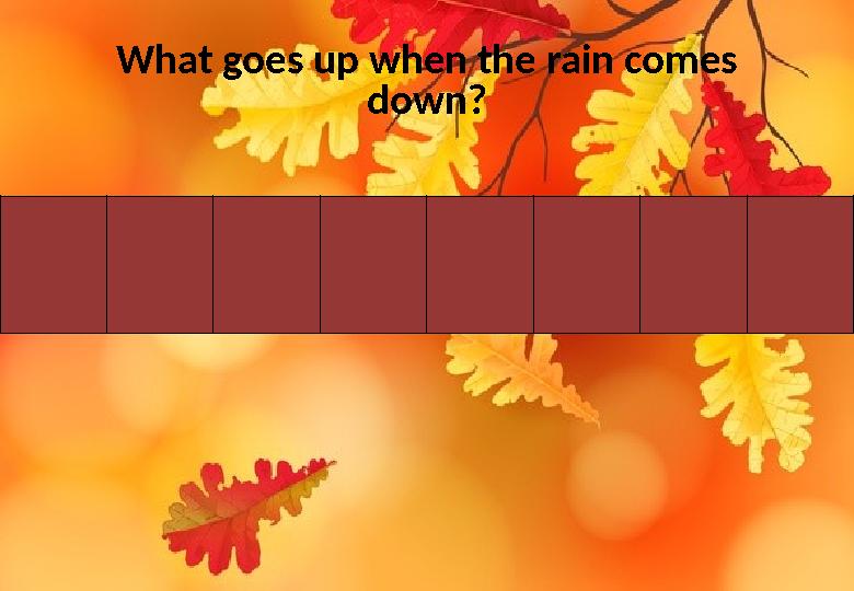 What goes up when the rain comes down?