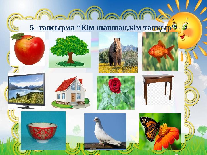 5- тапсырма “Кім шапшан,кім тапқыр”
