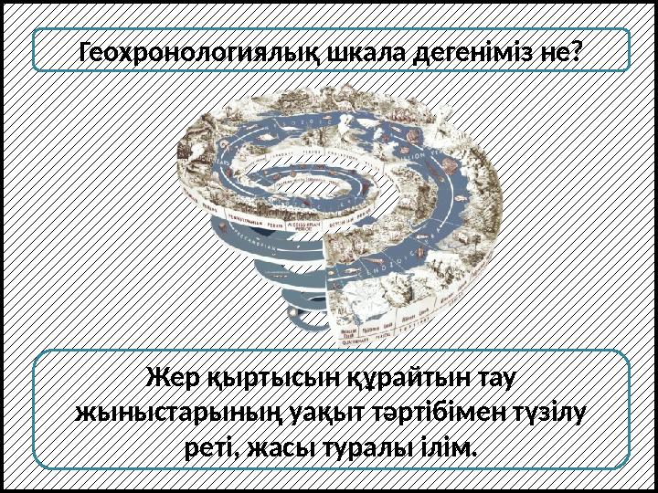 Геохронологиялық шкала дегеніміз не? Жер қыртысын құрайтын тау жыныстарының уақыт тәртібімен түзілу реті, жасы туралы ілім.