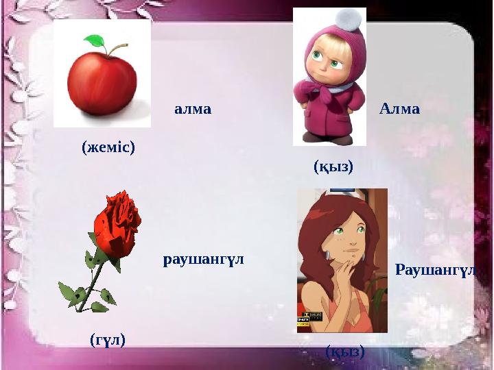 (жеміс) (гүл) (қыз) (қыз) алма раушангүл Алма Раушангүл