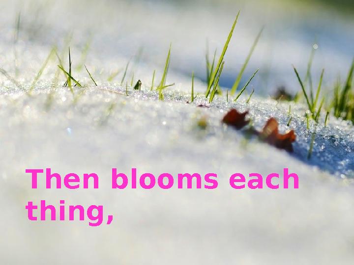 Then blooms each thing,