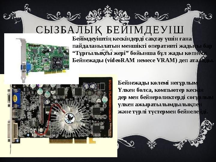 С Ы З Б А Л Ы Қ Б Е Й І М Д Е У І Ш Бейімдеуіштің кескіндерді сақтау үшін ғана пайдаланылатын меншікті оперативті жадысы бар