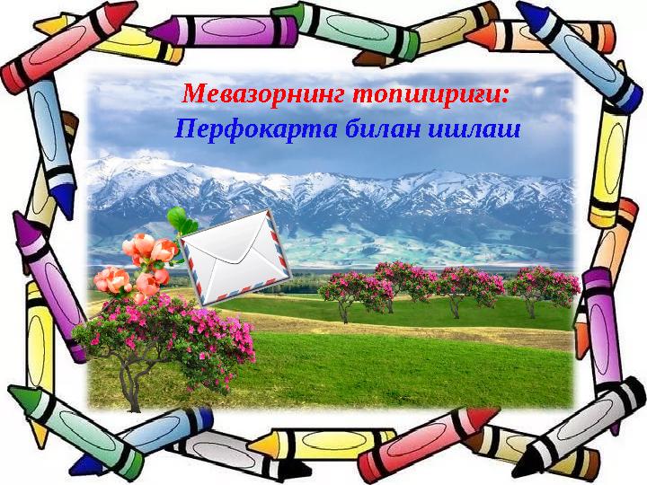 Мевазорнинг топшириғи: Перфокарта билан ишлаш