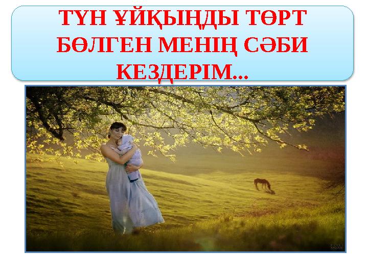 ТҮН ҰЙҚЫҢДЫ ТӨРТ БӨЛГЕН МЕНІҢ СӘБИ КЕЗДЕРІМ...