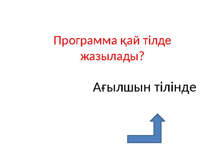 Программа қай тілде жазылады? Ағылшын тілінде