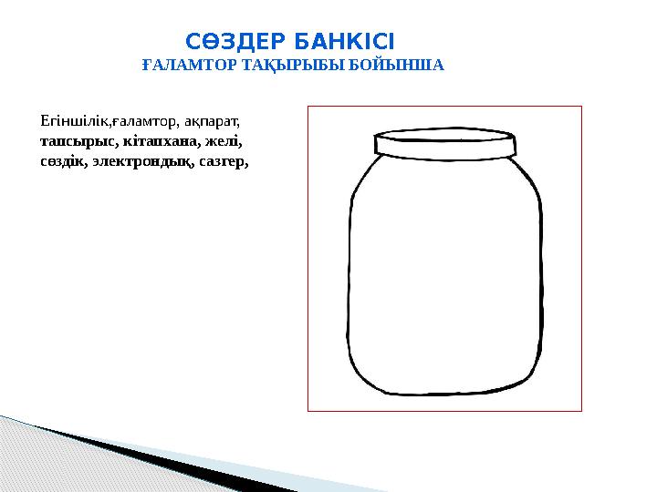 СӨЗДЕР БАНКІСІ ҒАЛАМТОР ТАҚЫРЫБЫ БОЙЫНША Егіншілік,ғаламтор, ақпарат, тапсырыс, кітапхана, желі, сөздік, электрондық, сазг