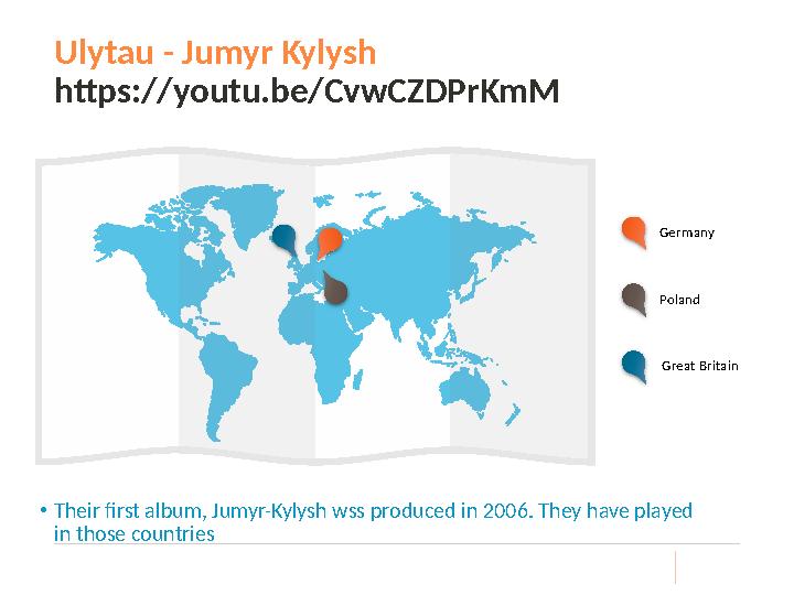 Germany Poland Great Britain • T heir first album, Jumyr-Kylysh wss produced in 2006. They have played in those countries
