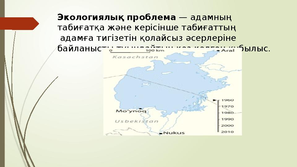 Экологиялық проблема — адамның табиғатқа және керісінше табиғаттың адамға тигізетін қолайсыз әсерлеріне байланысты туынд