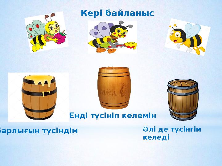 Кері байланыс Барлығын түсіндім Енді түсініп келемін Әлі де түсінгім келеді