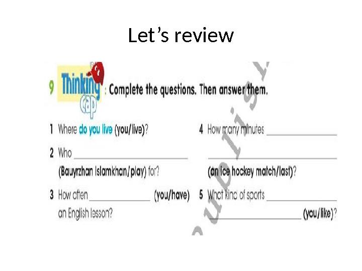 Let’s review