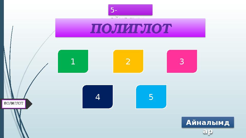 5- айналым ПОЛИГЛОТ 1 2 3 4 5 Айналымд арПОЛИГЛОТ