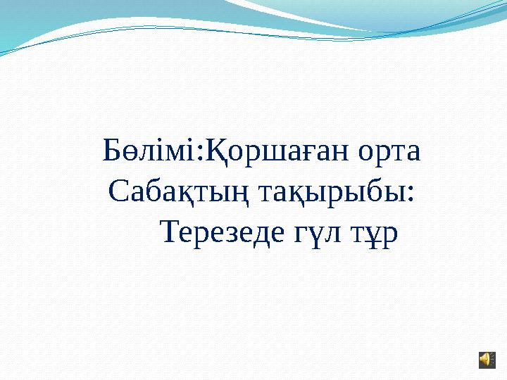 Бөлімі:Қоршаған орта Сабақтың тақырыбы: Терезеде гүл тұр