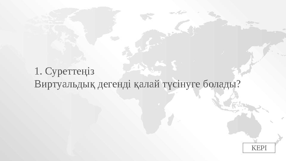 КЕРІ1. Суреттеңіз Виртуальдық дегенді қалай түсінуге болады?