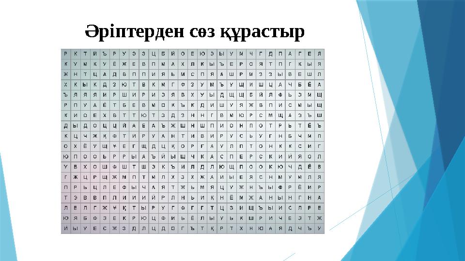 Әріптерден сөз құрастыр