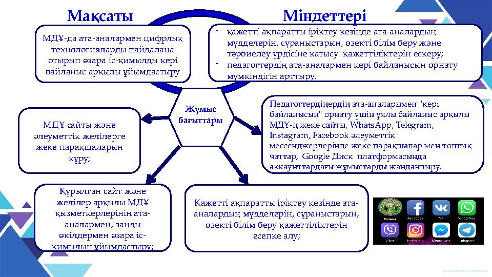 - қажетті ақпаратты іріктеу кезінде ата-аналардың мүдделерін, сұраныстарын, өзекті білім беру және тәрбиелеу үрдісіне қатысу