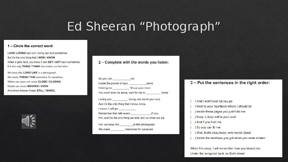 Ed Sheeran “Photograph”