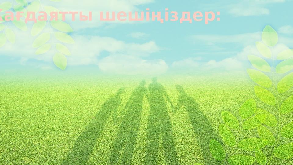 Ж ағдаятты шешіңіздер: