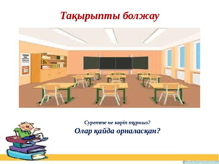 Суретте не көріп тұрмыз? Олар қайда орналасқан?Тақырыпты болжау