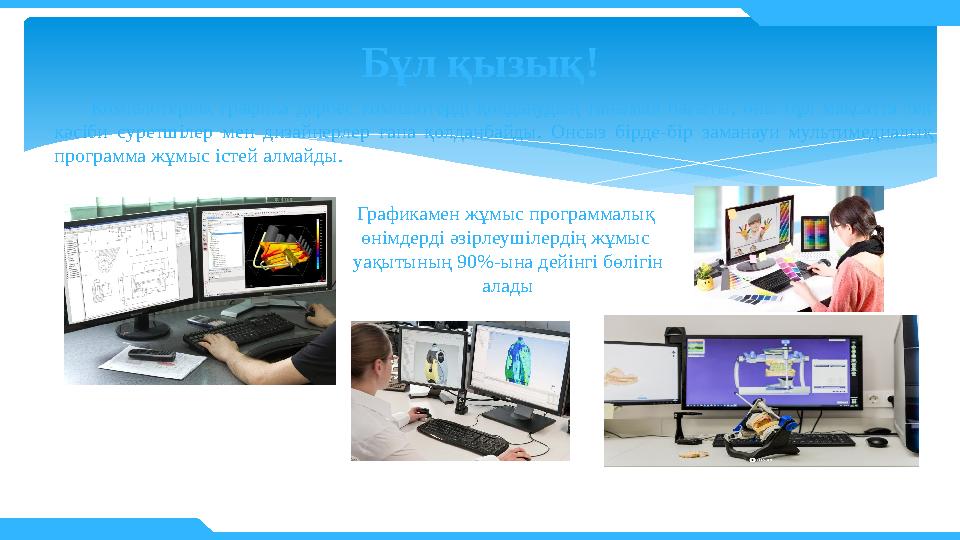 Б ұл қызық! Компьютерлік графика ̶̶̶̶ дербес компьютерді қолданудың танымал бағыты, оны бұл мақсатта тек кә