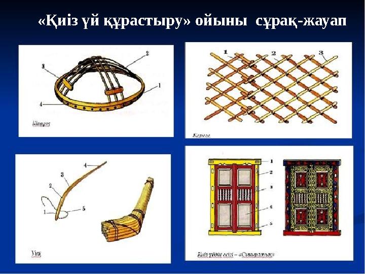 «Қиіз үй құрастыру» ойыны сұрақ-жауап