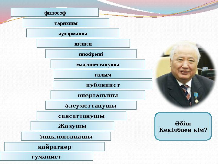 Жазушы аудармашы шежіреші қайраткер мәдениеттанушы ғалым публицист өнертанушы әлеуметтанушы саясаттанушы энцклопедияшы философ ш