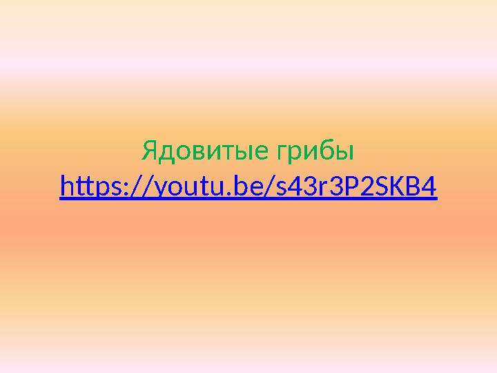 Ядовитые грибы https://youtu.be/s43r3P2SKB4