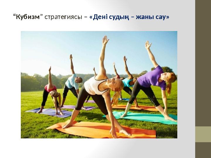 “ Кубизм ” стратегиясы – «Дені судың – жаны сау»