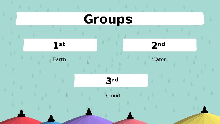 2 nd Groups 1 st E arth Water 3 rd Cloud
