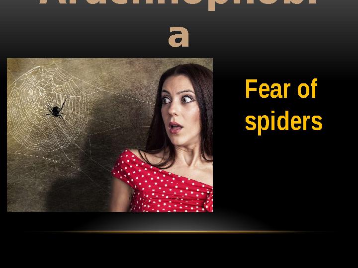 Arachnophobi a Fear of spiders