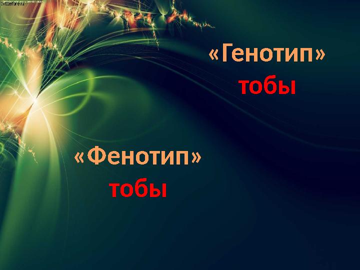 «Генотип» тобы «Фенотип» тобы