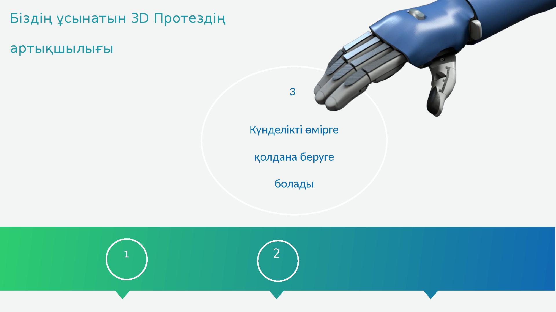 1 2 3Біздің ұсынатын 3D Протездің артықшылығы Күнделікті өмірге қолдана беруге болады
